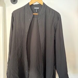 Emporio Armani collarless textured shirt